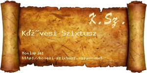 Kövesi Szixtusz névjegykártya